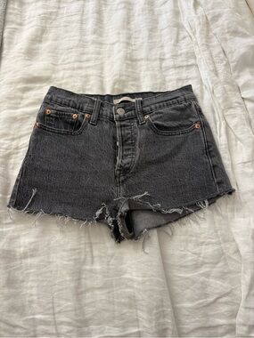 Levis Black Denim Cutoff Shorts